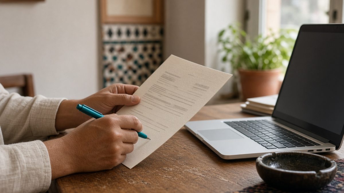 TPE marocaine qui vérifie ICE et TVA sur une facture papier et écran